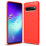Flexi Slim Carbon Fibre Case for Samsung Galaxy S10 5G - Brushed Red